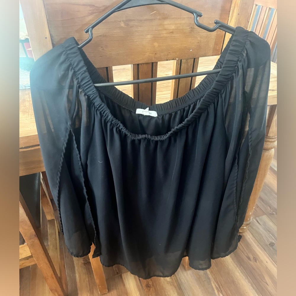 Black off the shoulder blouse